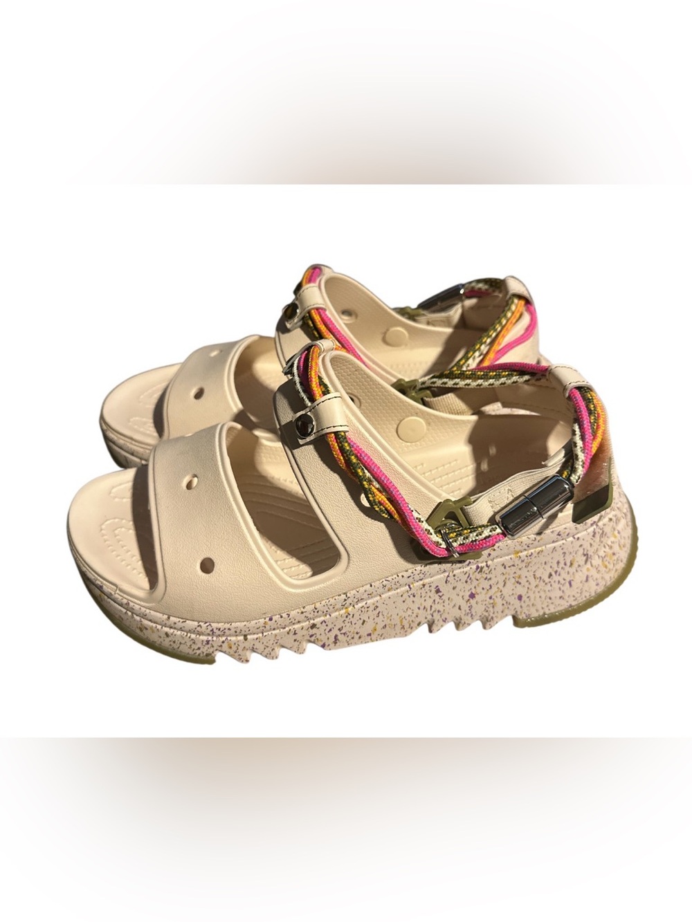 CROCS Hiker Xscape Festival ~ Size W11, M9 ~ Platform Sandals Clogs 209666 Chalk